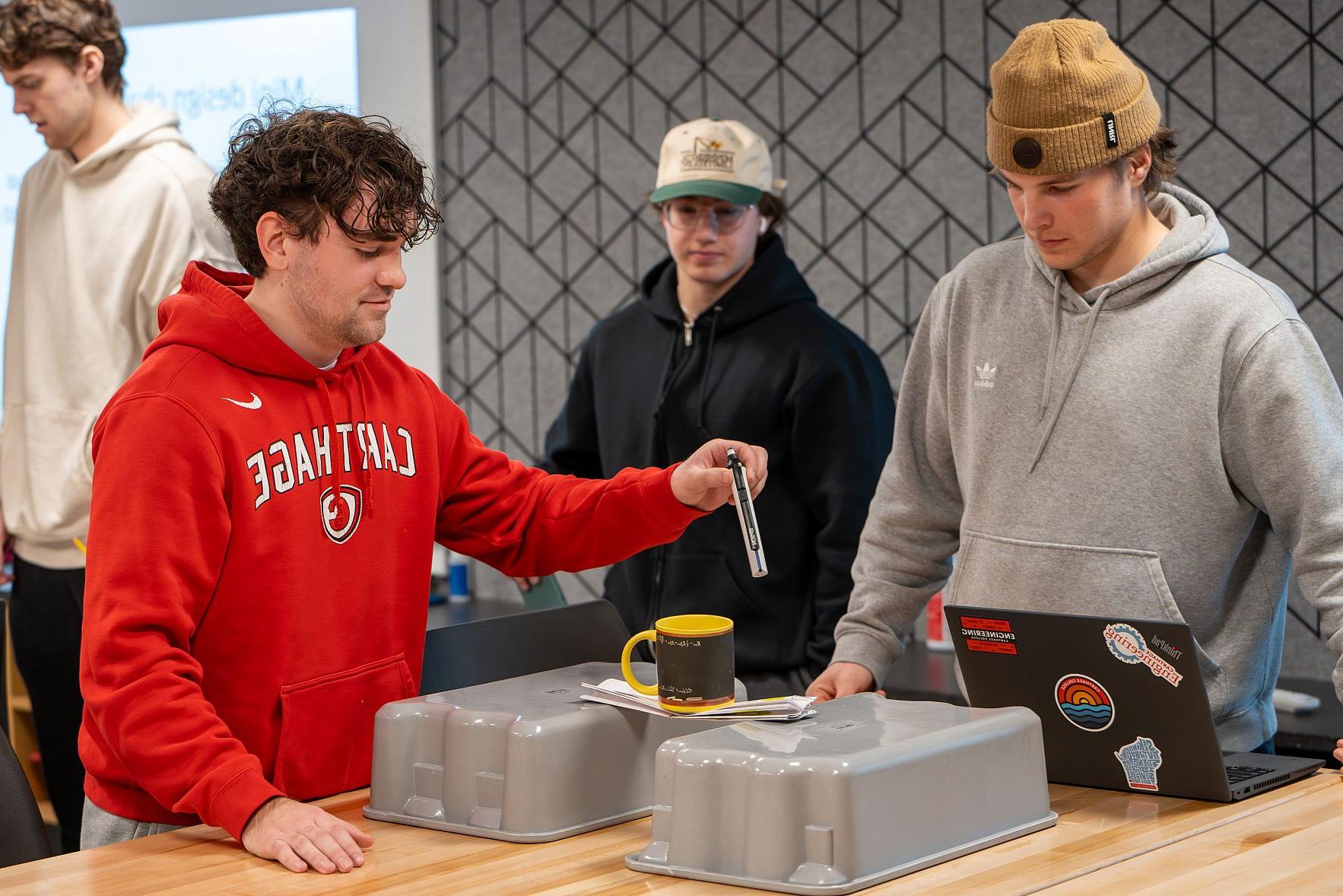 Engineering students in a classroom.